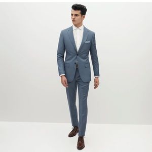 Slim Fit Blue Men's Suit Jacket & Trousers